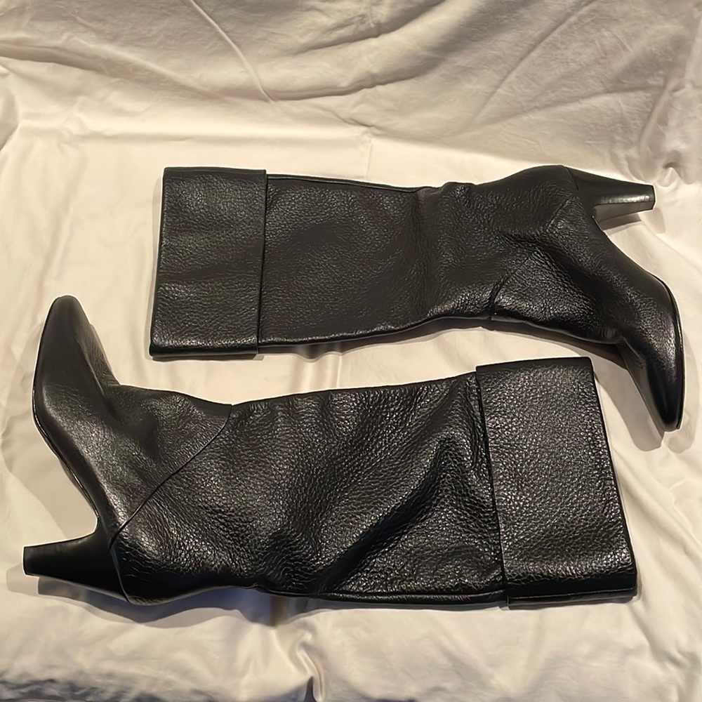 Tahari leather cuff boots with a 3” heel size 9